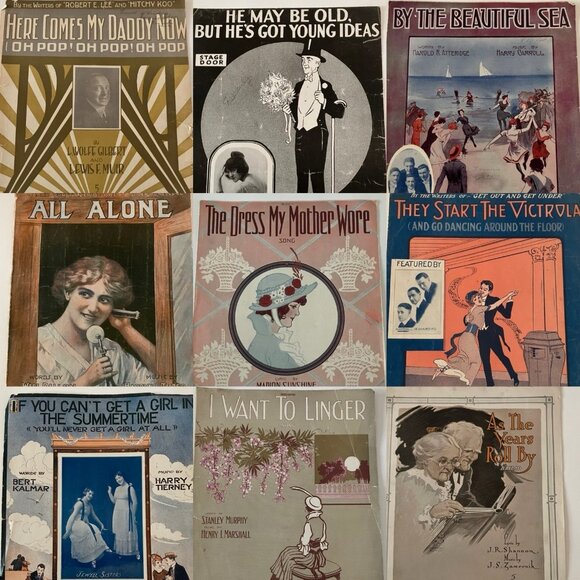 1910s Vintage Sheet Music All Alone - He May Be Old, But He’s Got Young Ideas - Picture 1 of 16